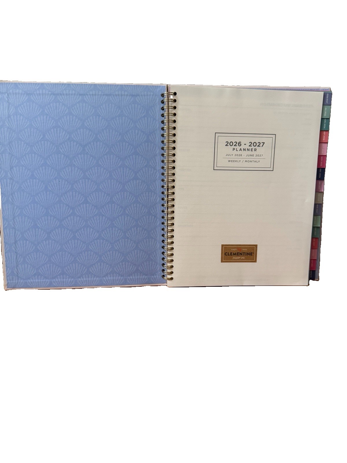 2027 Clementine 12 month Floral Planner July 2026-June 2027 11×9” Notebook Size