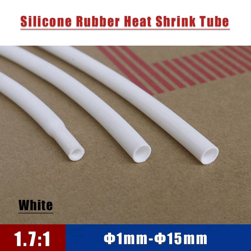 1-15mm White Flexible Silicone Rubber Heat Shrink Tube 1.7:1 High Temp 200°C