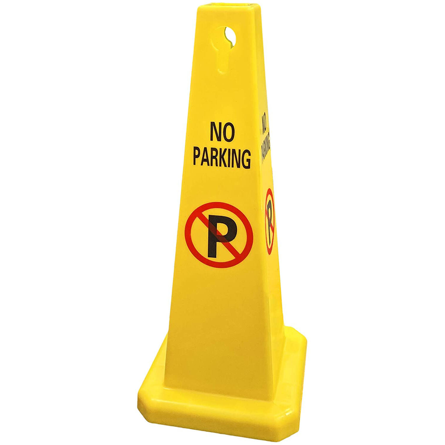 Electriduct 4 Sided No Parking Traffic Safety Cones – Yellow – 27″ Height