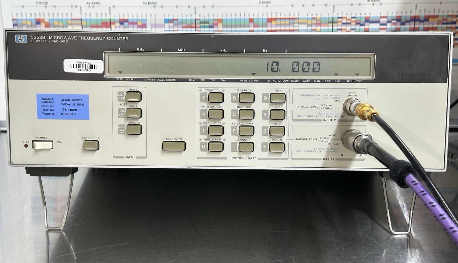HP Agilent 5352B 40 GHz Microwave Frequency Counter Opt 010 — Calibrated —