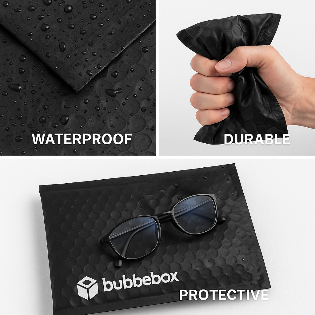 Black Padded Poly Mailers 6.5×10 #0 Waterproof Self Seal Shipping Bags Bulk Pack