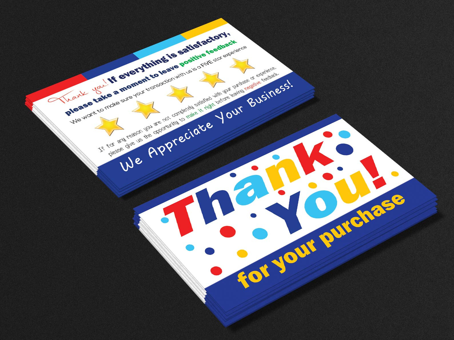 100 for eBay Thank You Cards Seller Notes