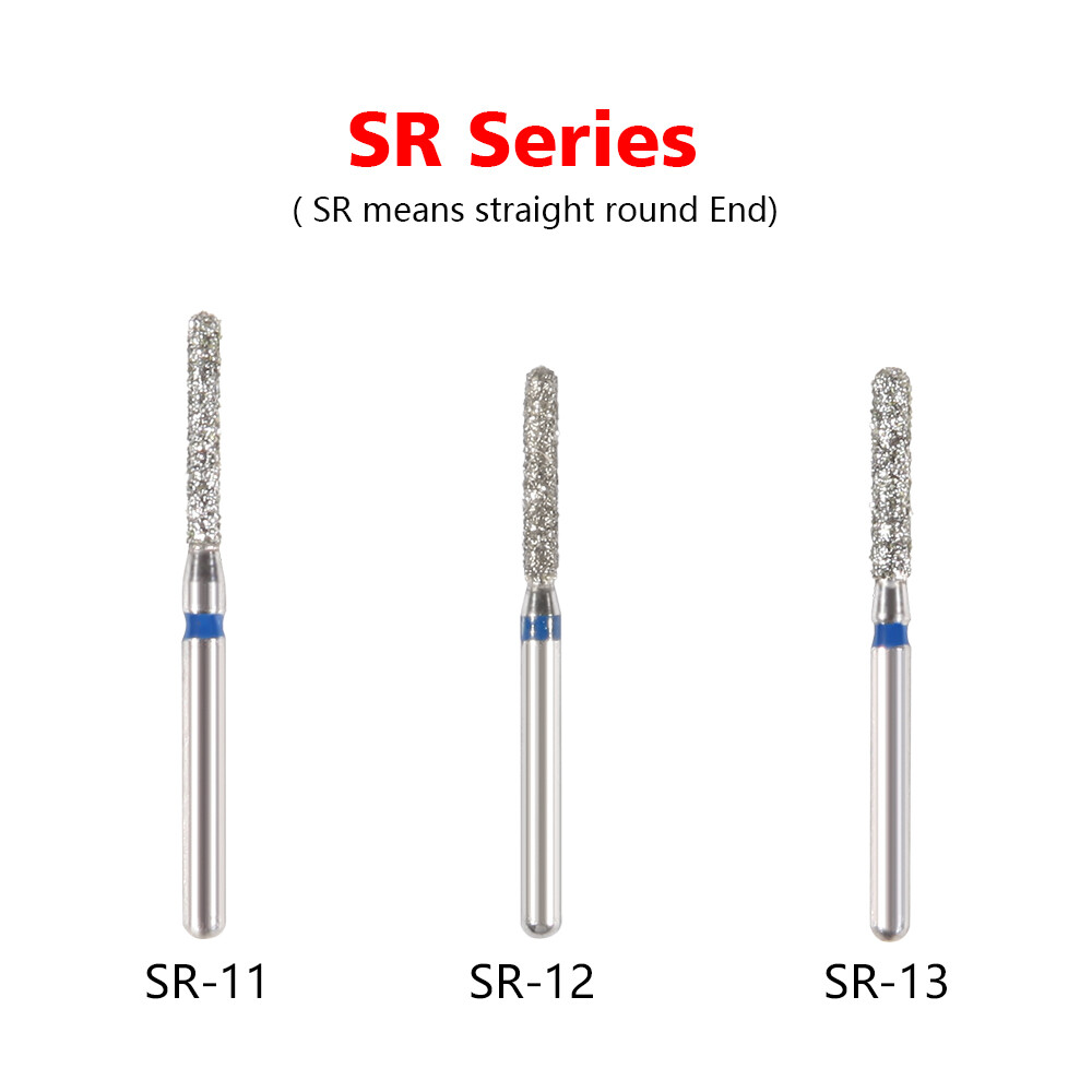 100pcs SANDENT Dental Diamond Burs For High Speed Handpiece Friction Grip 1.6mm