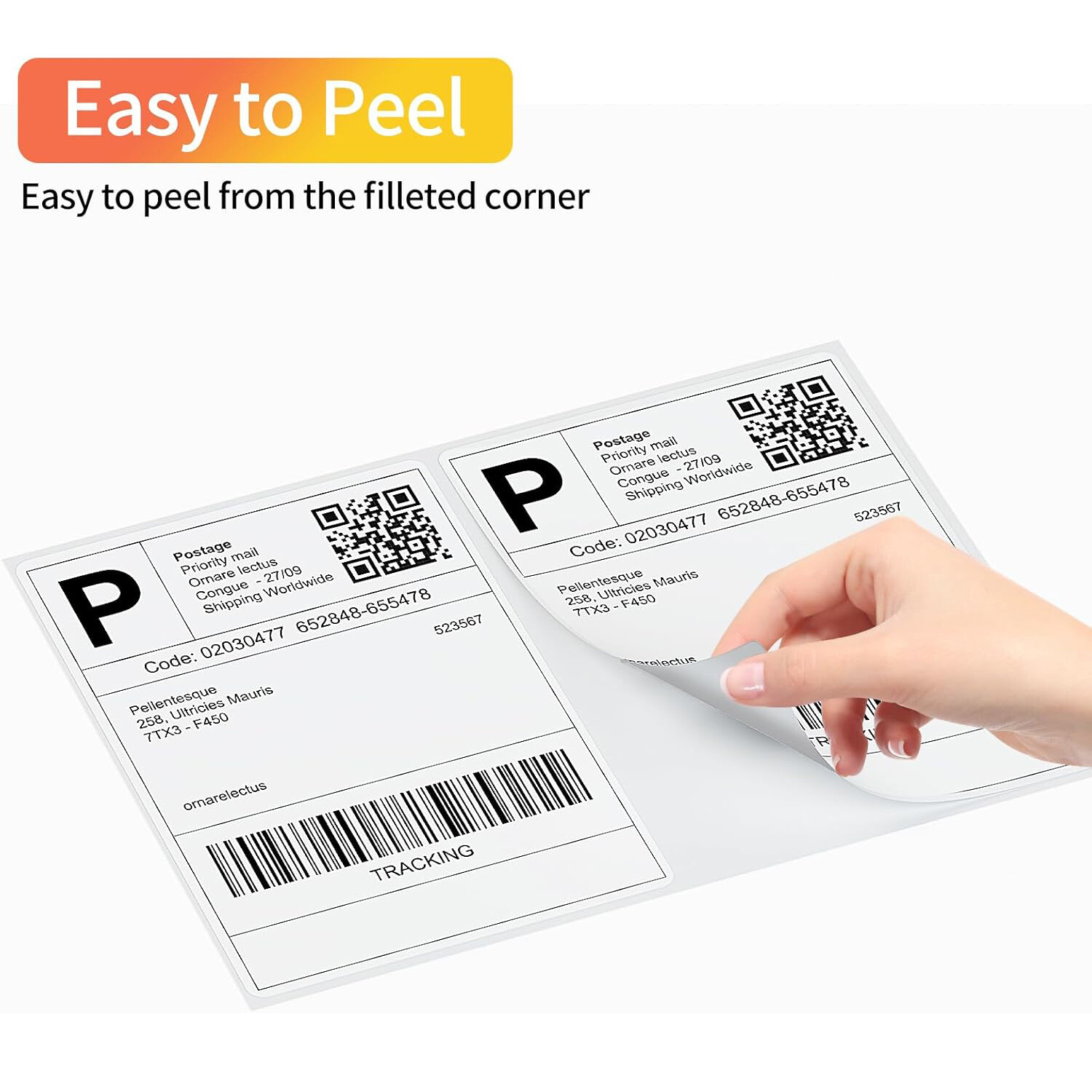 8.5×5.5 Shipping Labels Rounded Corner Self Adhesive 2 Per Sheet 50-5000 Labels