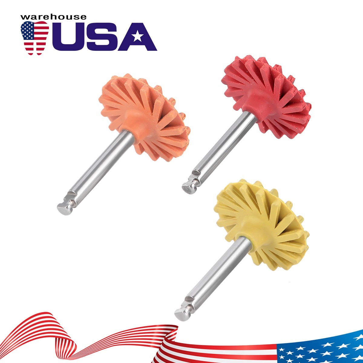 6Pc Dental Polishing Wheel Discs Kit RA 2.35mm for Composite Ceramic Polishing