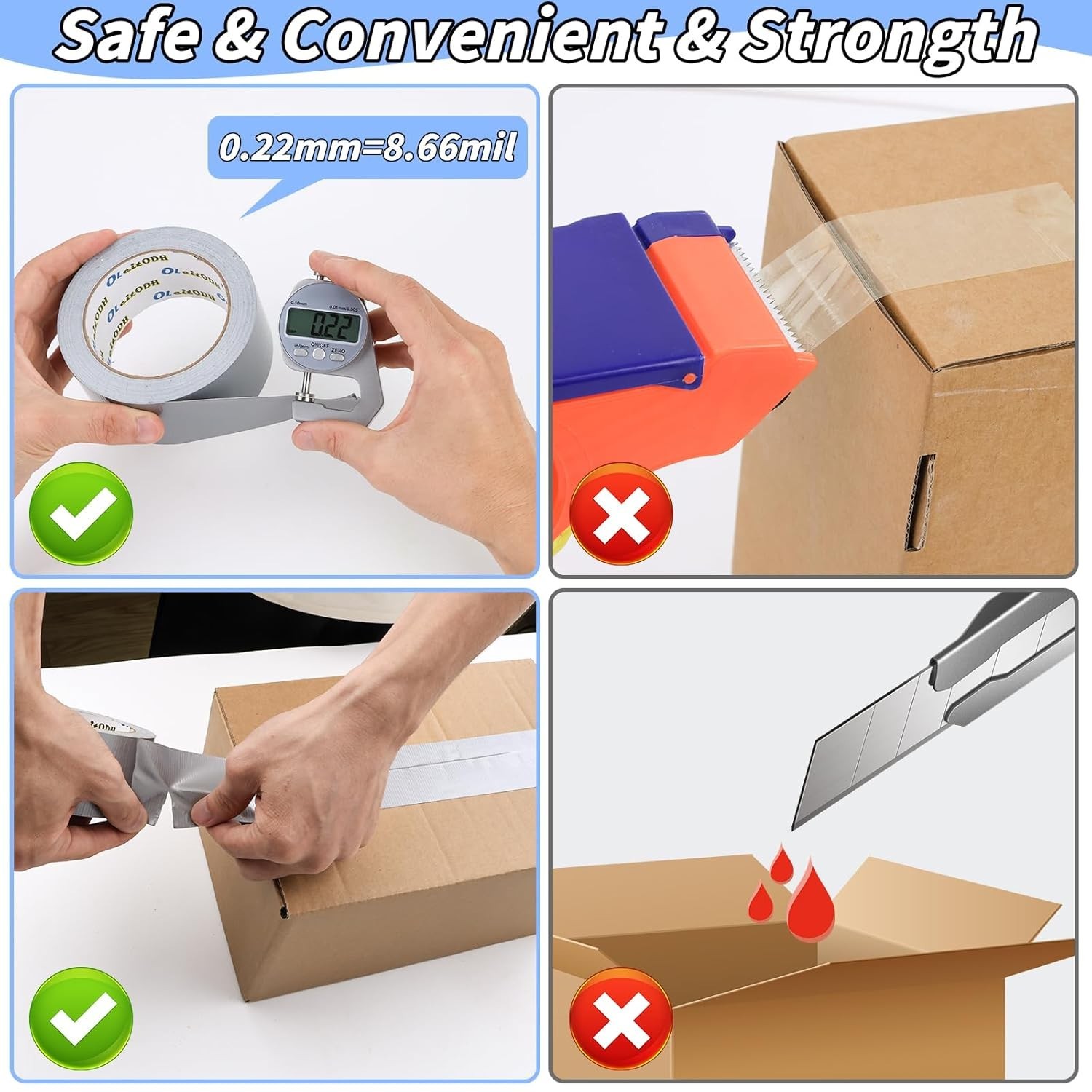 48 Pack Silver Duct Tape Heavy Duty Bulk, 2 inch X 1440 Yards, Strong No Residue