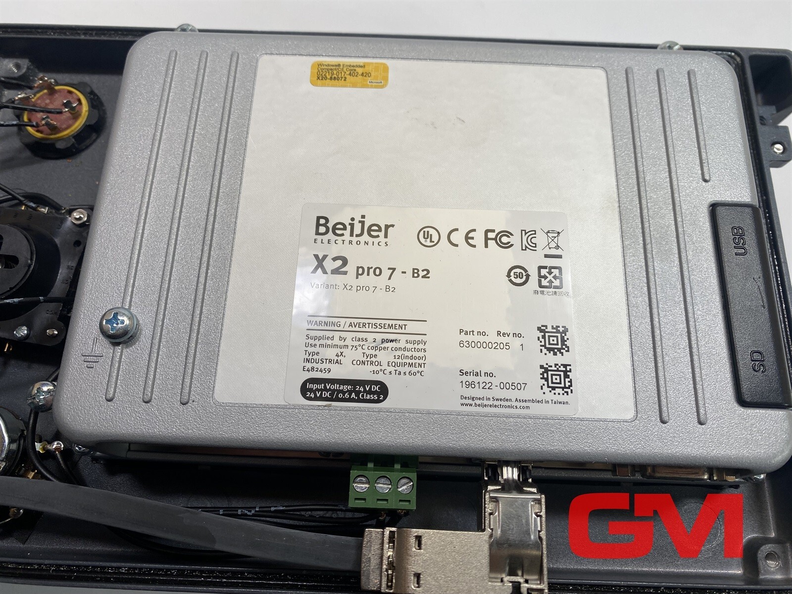 Beijer Display X2pro 7-B2 HMI Panel 630000205 Rev. 1 with Control Unit