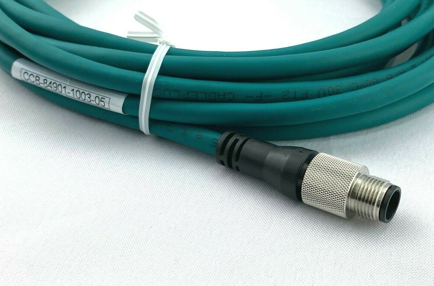 COGNEX CCB-84901-1003-05 5m (15ft) Green PVC Patch Cable 8p M12 Connector RJ45