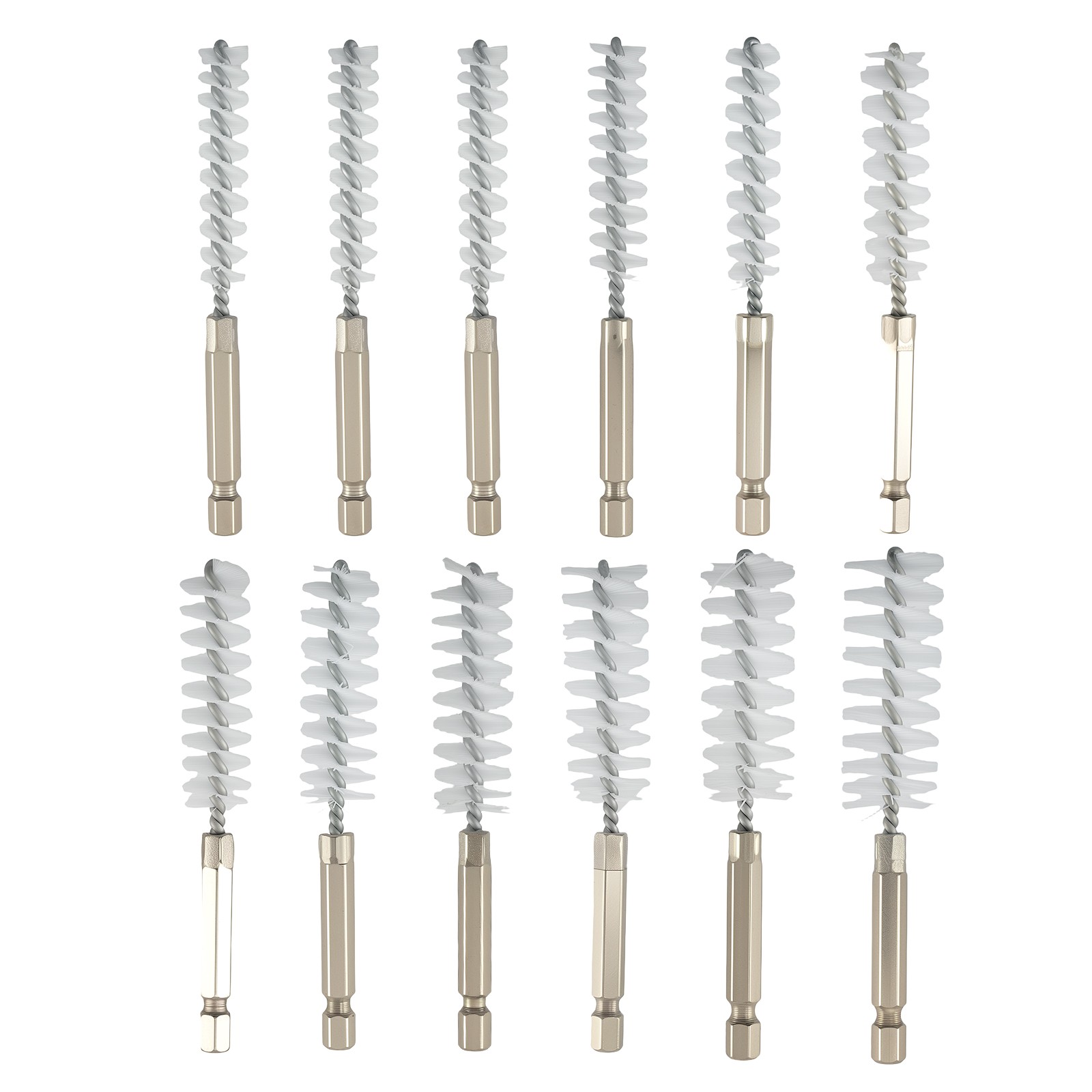Cleaning Brush Set 36pcs Steel Wire Brass Nylon for Drill 8-19mm Hex Shank