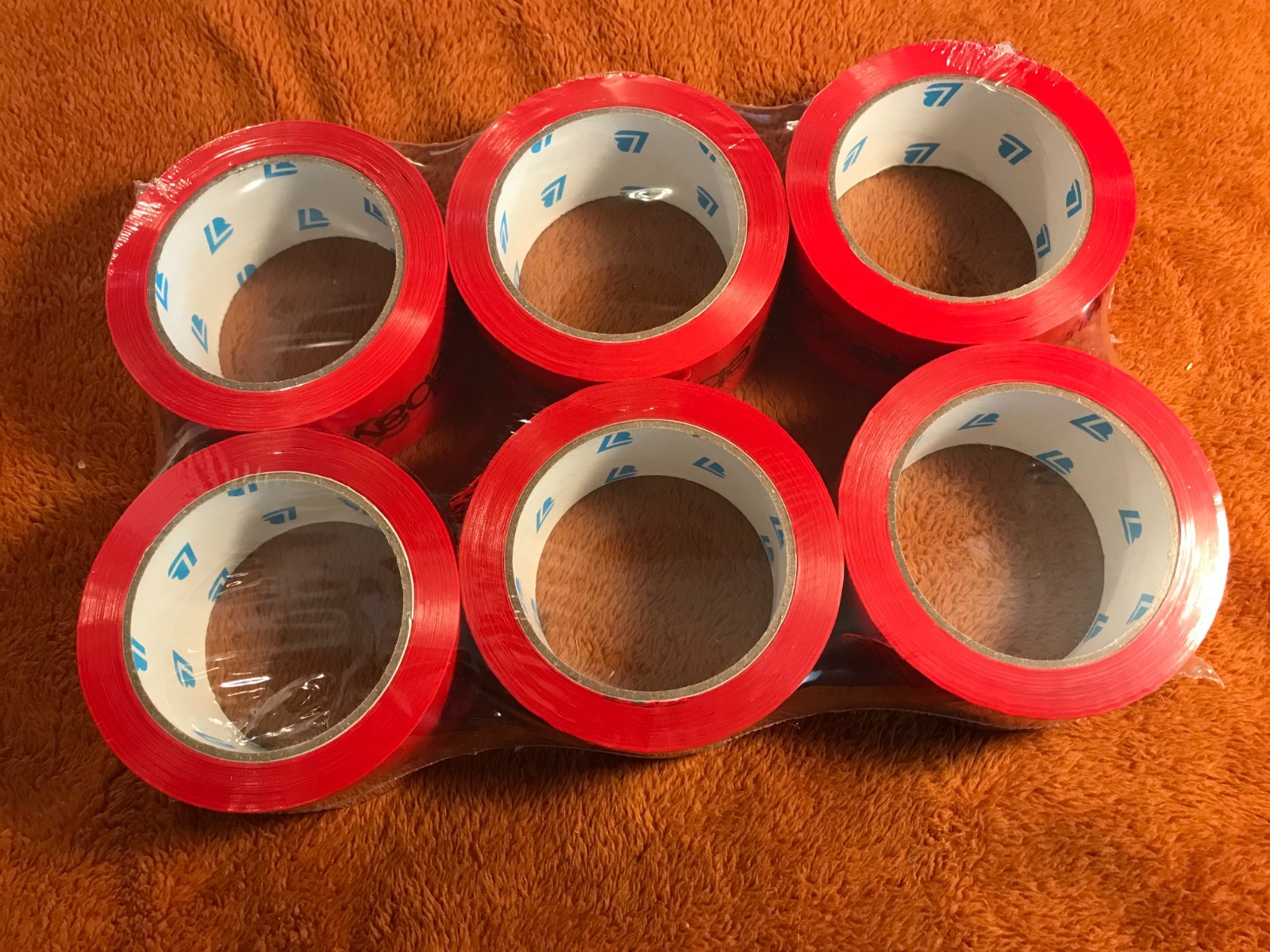 6 Rolls EBAY BRANDED Packaging Tape RED Logo 2″ x 75 yards NEW SEALED!