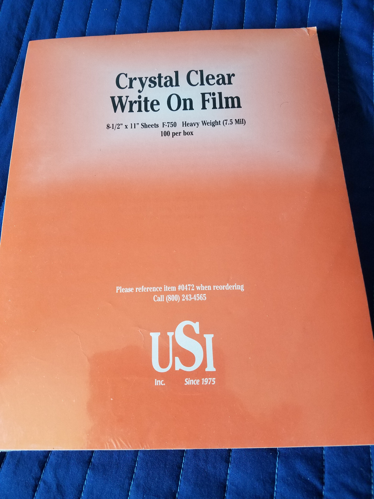 USI Write-on Transparency Film – Letter – 8.50″ X 11″-100pcs 7.5 Mil