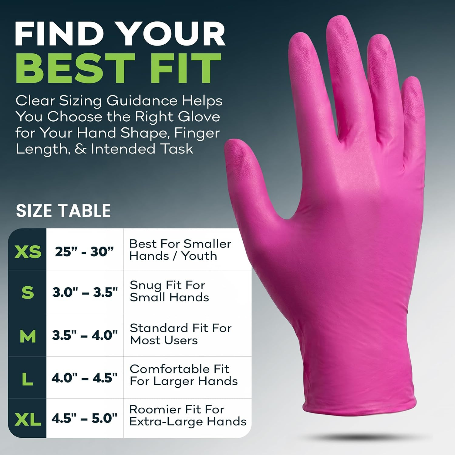 Hot Pink Nitrile Disposable Gloves 3 Mil Powder Free Latex Free Medical Exam Glo