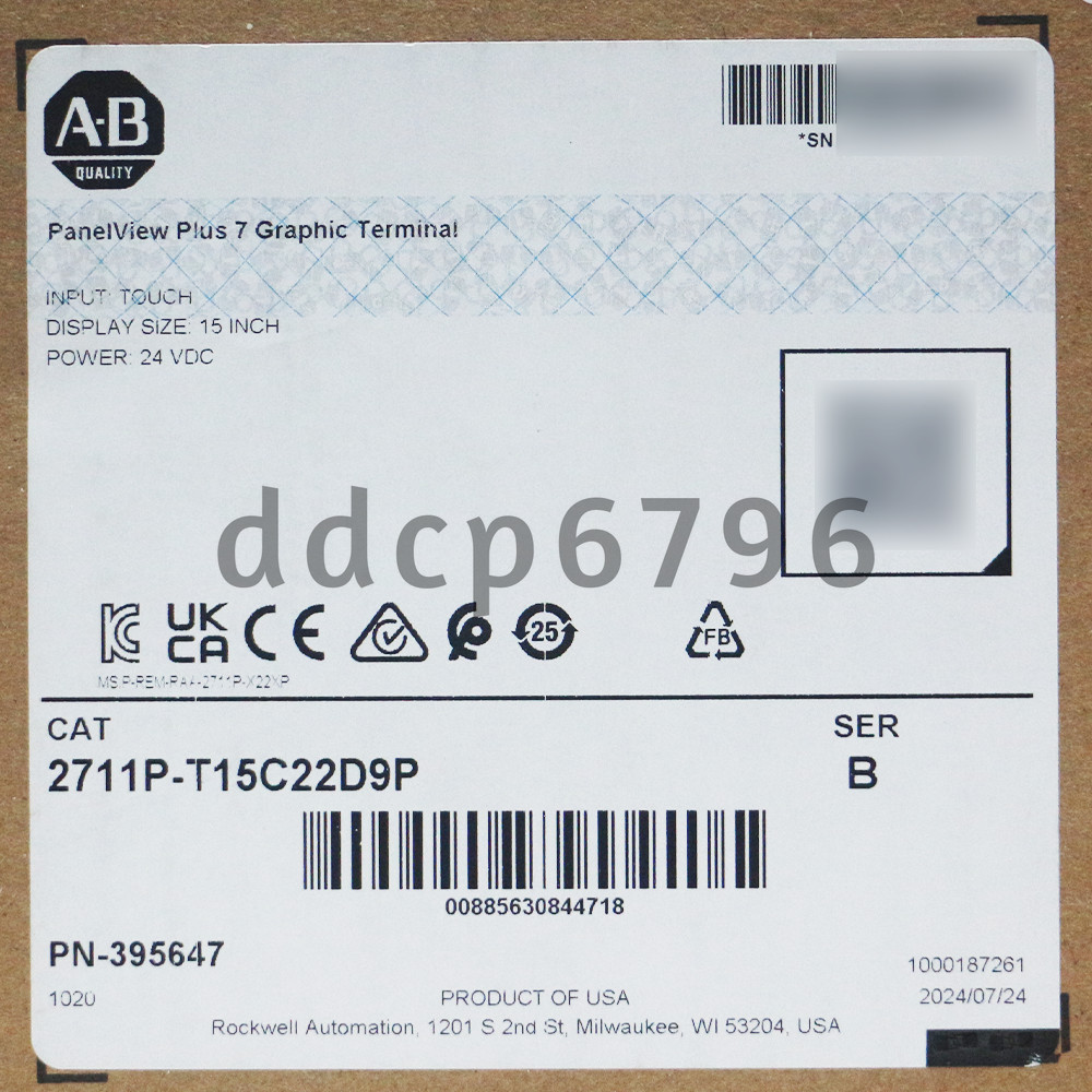 New Sealed 2711P-T15C22D9P Allen-Bradley PanelView Plus 7 Graphic Terminal