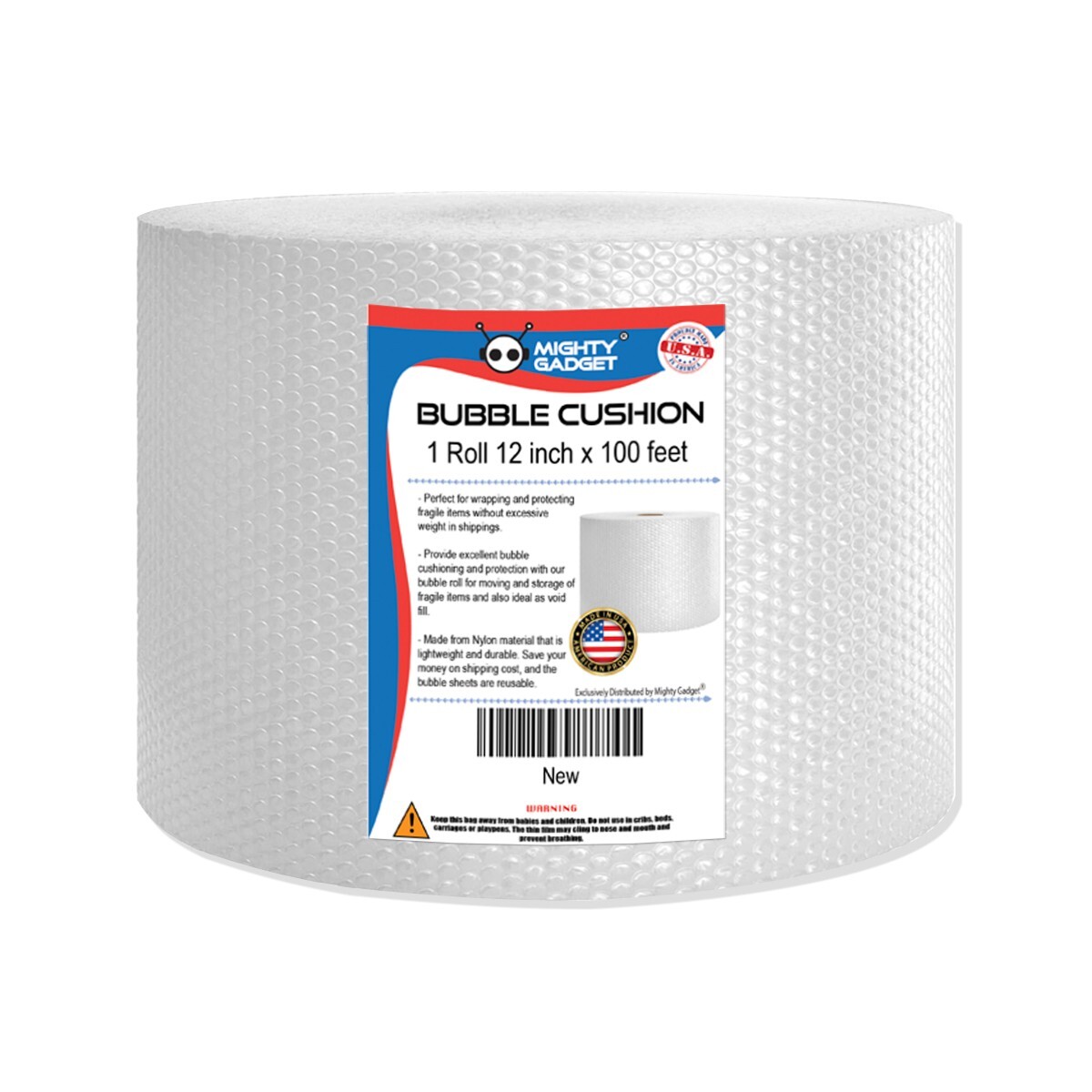 Small Bubble Cushioning Wrap Roll for Protecting Fragile Items 12″x100 feet