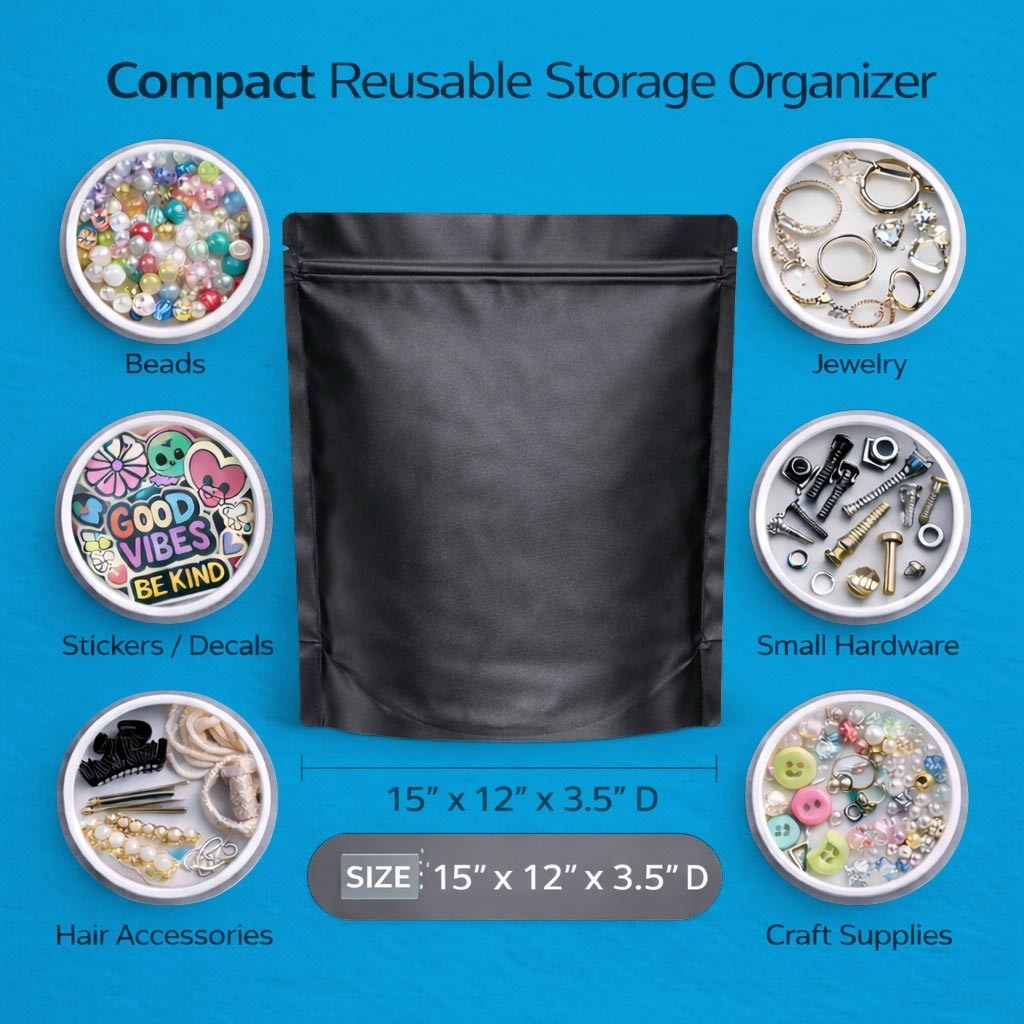12 Pack 1lb Mylar Bags 12” x 15” Assorted Random Designs Pound Packaging Pouches