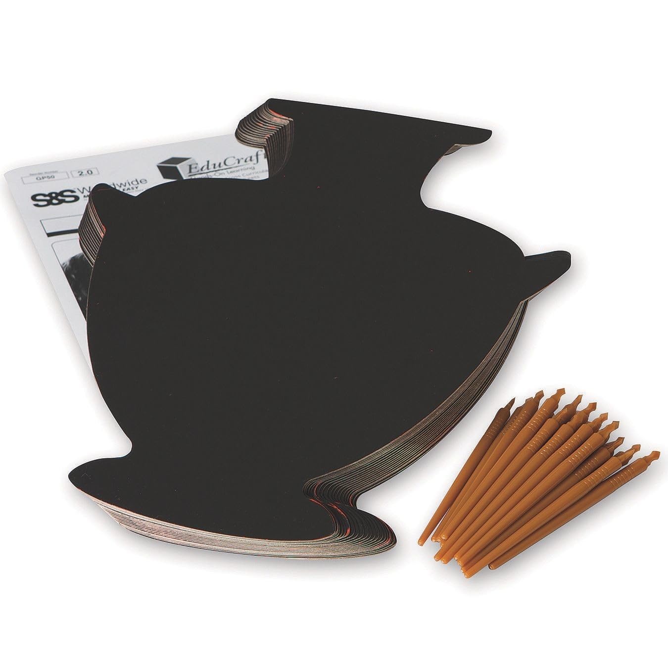 Greek Pottery Scratch Art Craft Kit (Pack of 24)