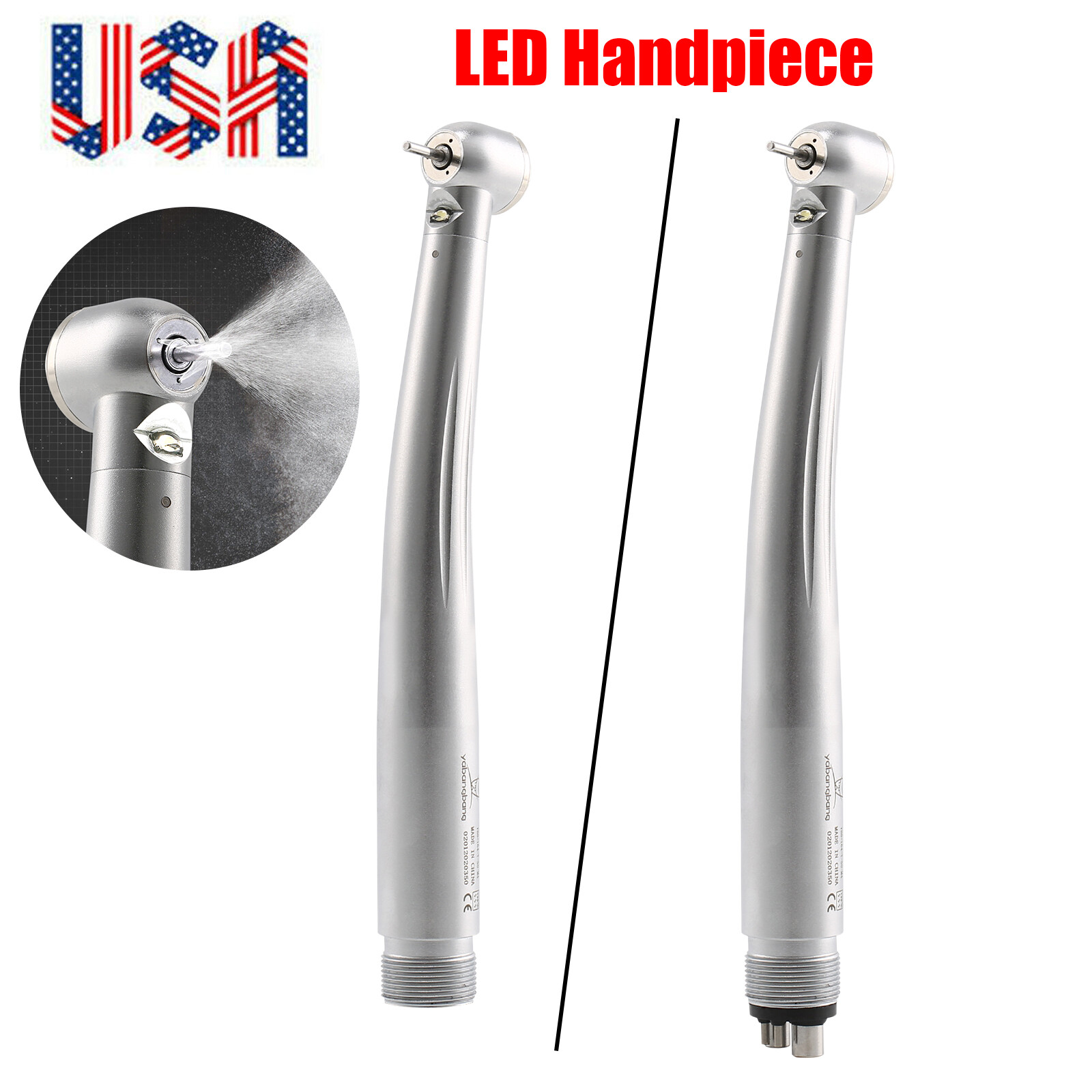 Pieza de mano LED turbina alta velocidad fibra óptica dental estilo NSK 2/4 Hole
