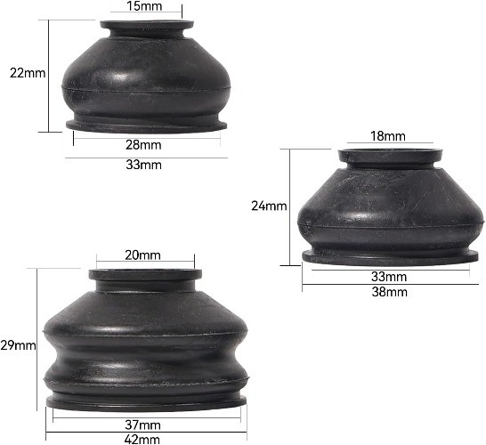 6PCs Universal Ball Joint Head Dust Protection Tie Rod Boot Cover R Size: 6PCs