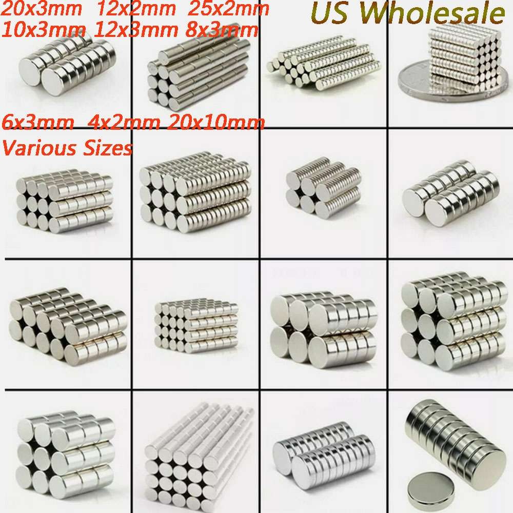 Super Strong N52 Rare Earth Round Neodymium Magnet Disc Thin Tiny Small Large US