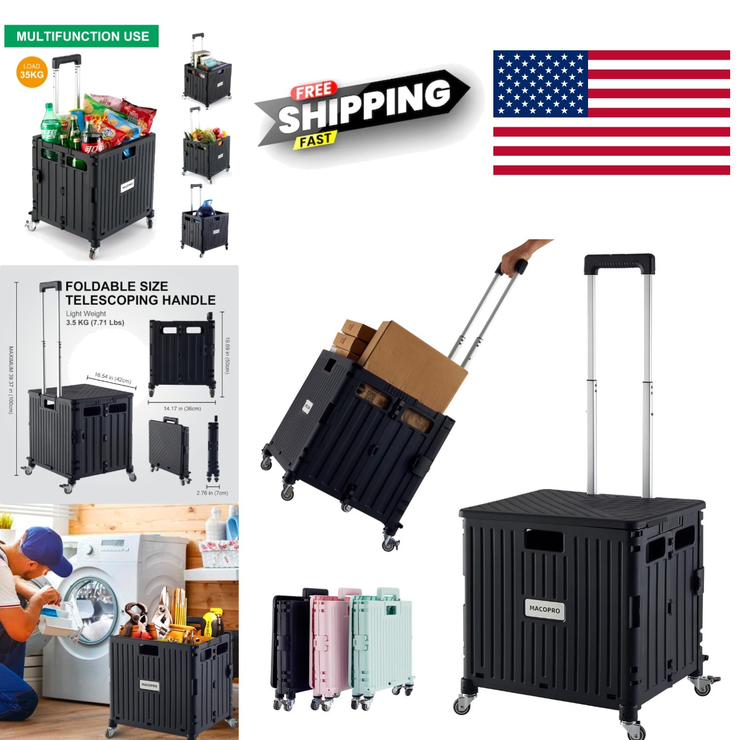 Heavy Duty Rolling Crate Utility Cart Rust Resistant for Indoor and Outdoor Use