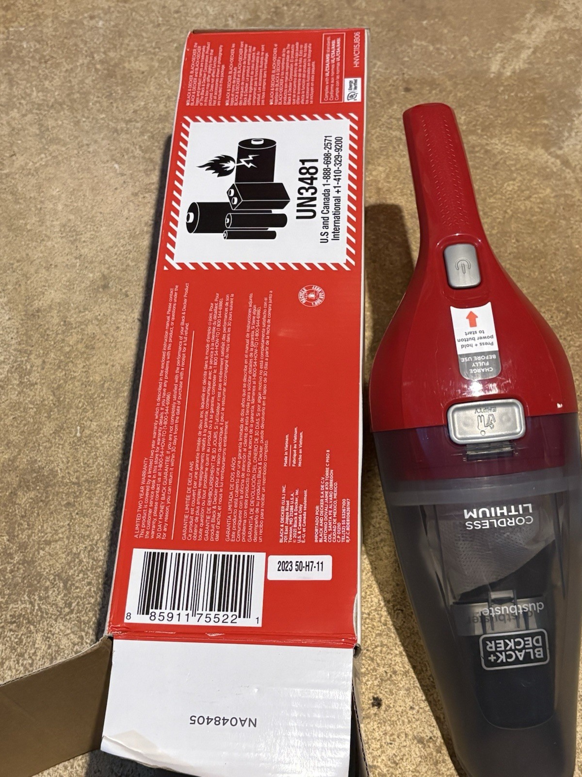 BLACK+DECKER dustbuster Cordless 7.2V Hand Vac Bagless Washable +Tool