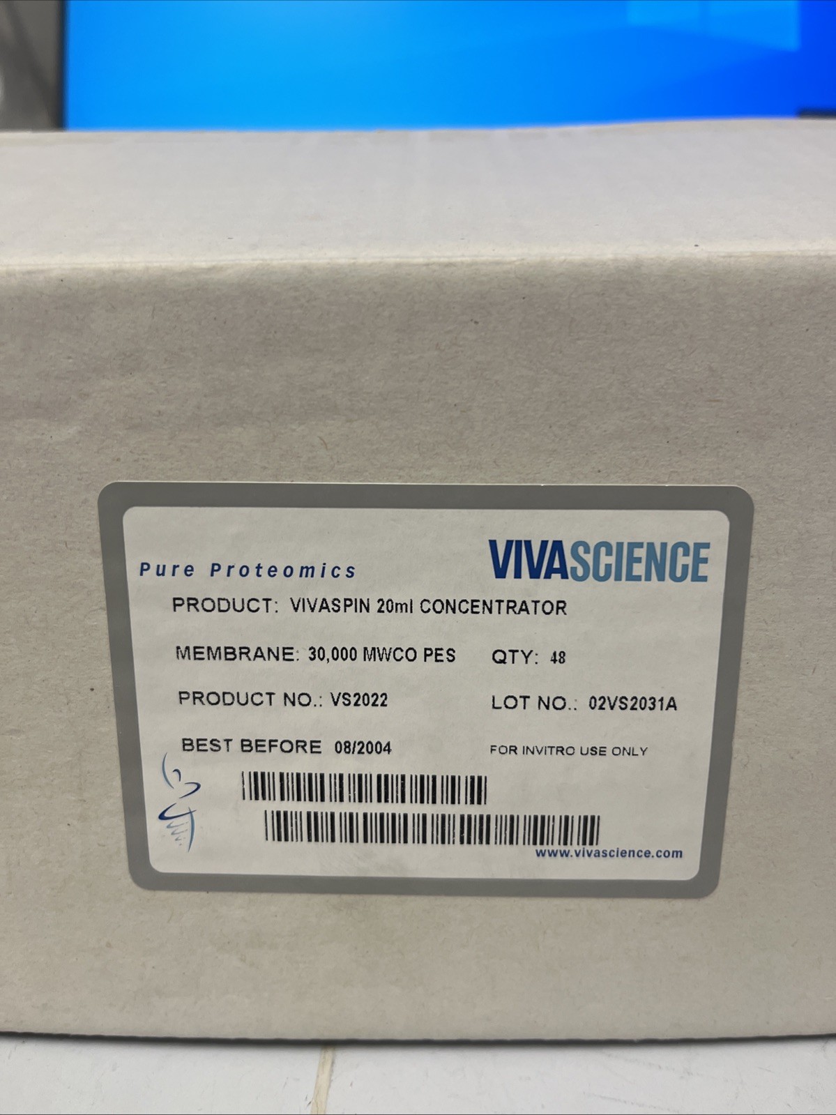 VIVASCIENCE Vivaspin 20ml Concentrator 30k MWCO PES P/N: VS2022 (48/pk)