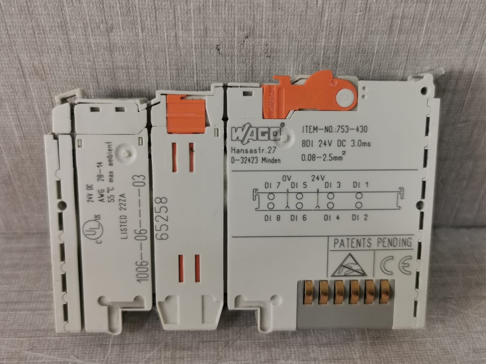LOT 2 PCS WAGO 753-430 8 CHANNEL ANALOG INPUT MODULE