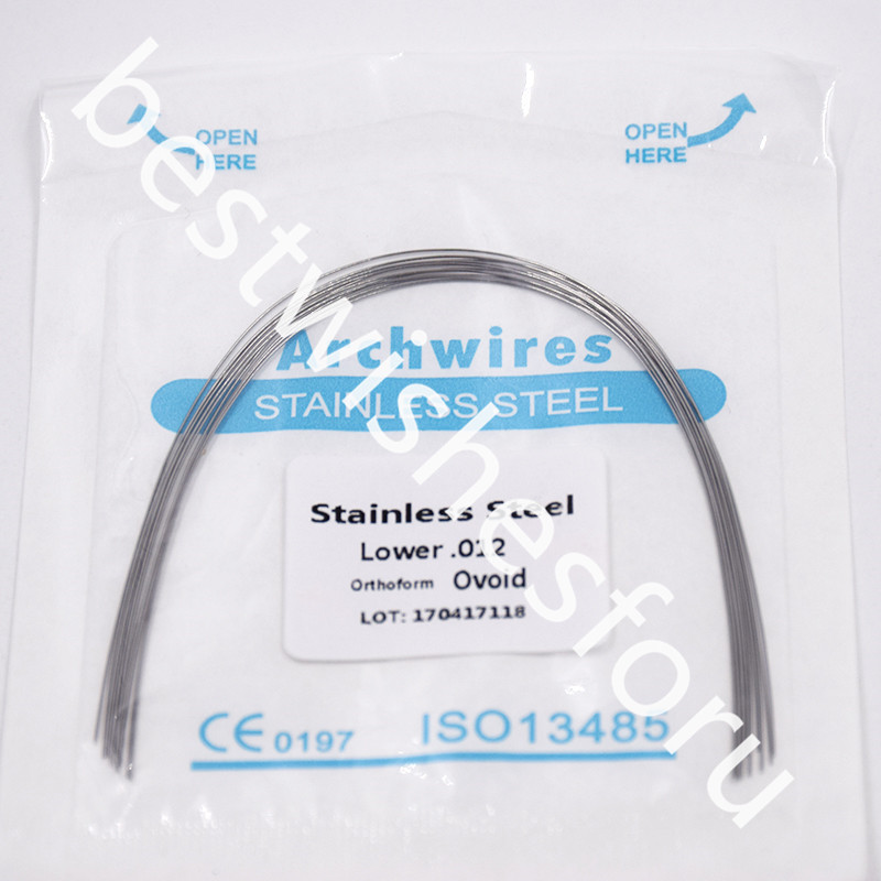100x 10 Bag Dental Ovoid Stainless Steel Round Arch Wire 012-020 Upper Lower Opt