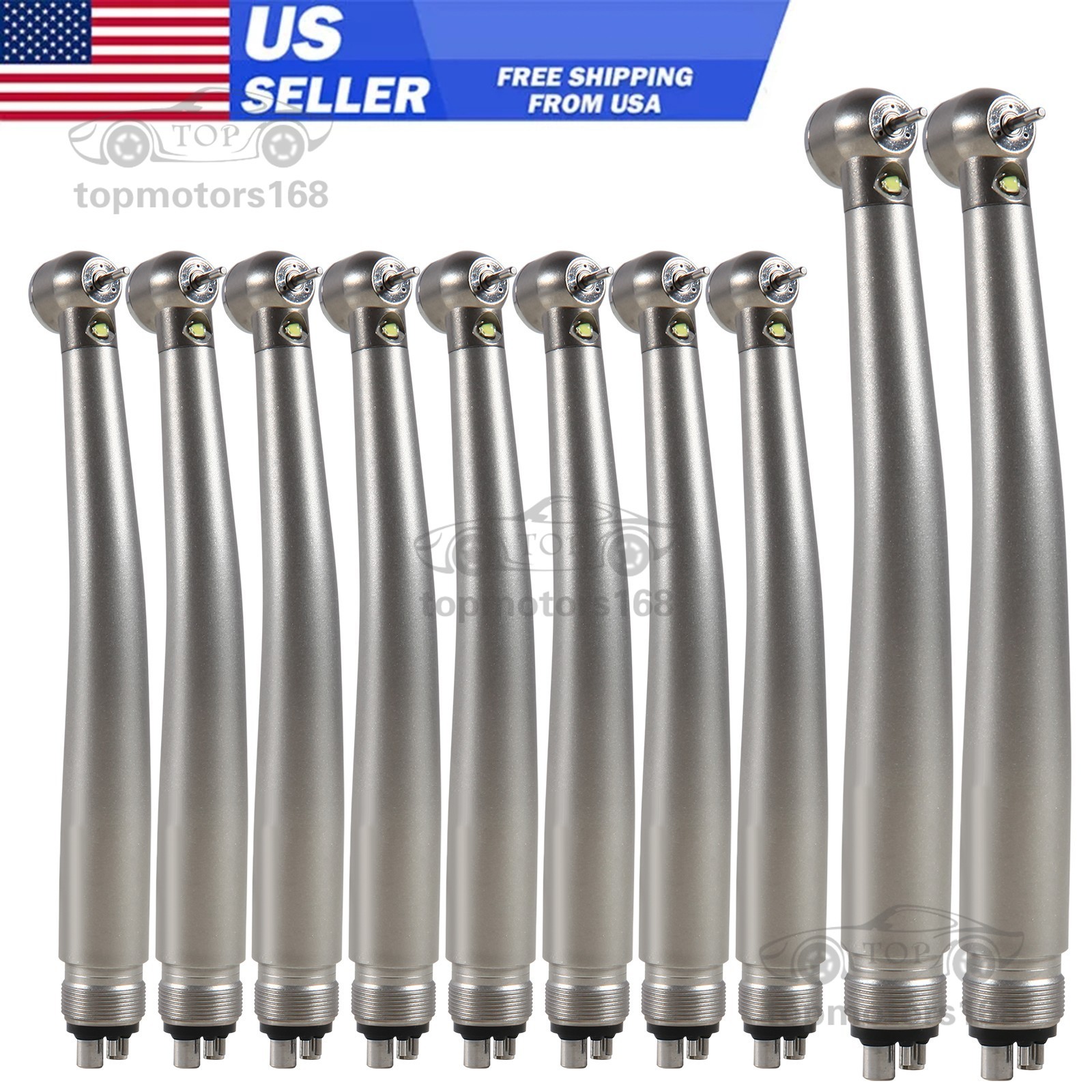 10 PACKS Dental High Speed E generator LED Handpiece Air Turbine 4Hole