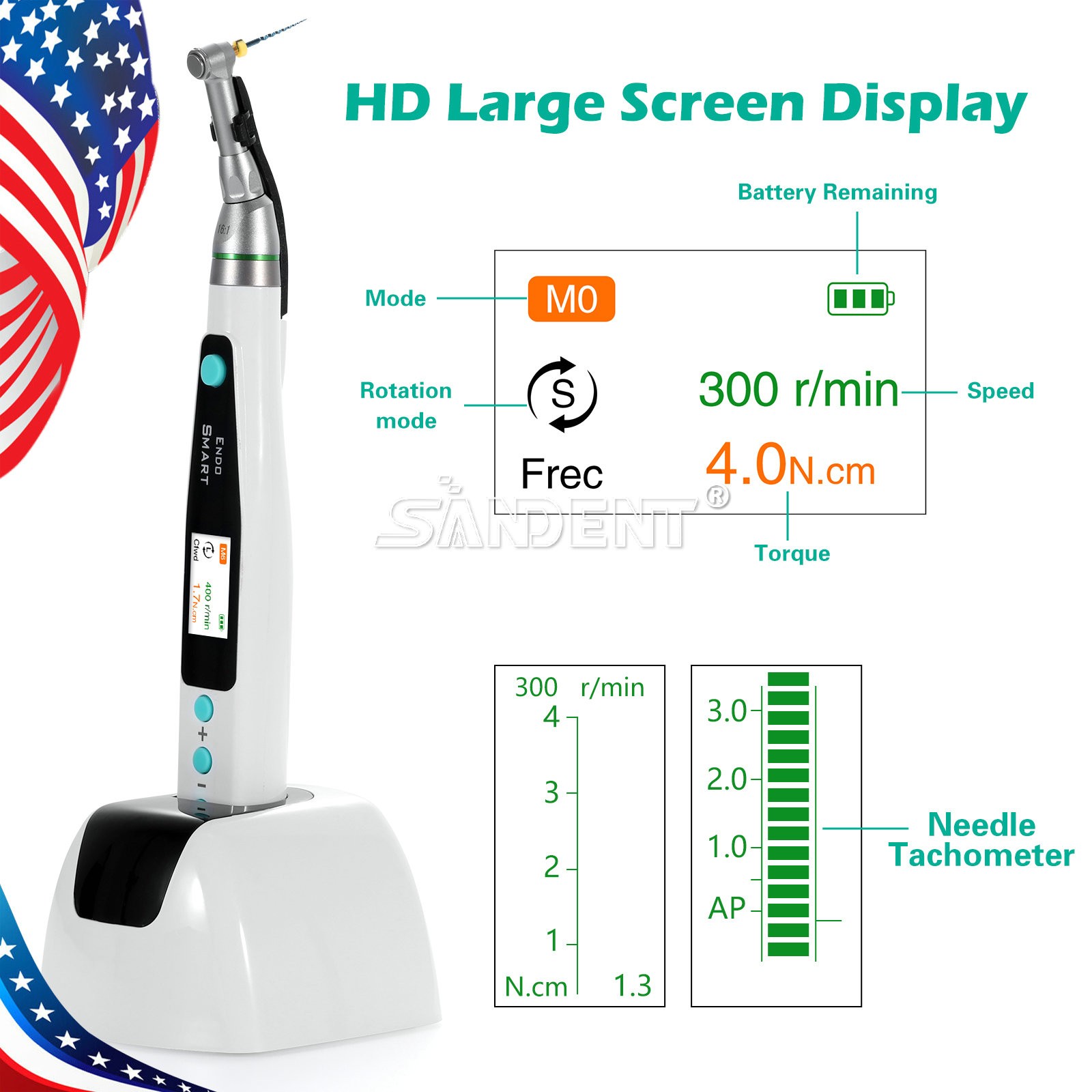 Dental 1:5 Fiber Optic LED Electric Contra Angle Increase Handpiece Ti-MAX X95L