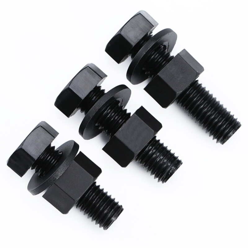 Plastic Hex Head Screws Black Nylon Bolts With Nut Washer M3 M4 M5 M6 M8 M10 M12