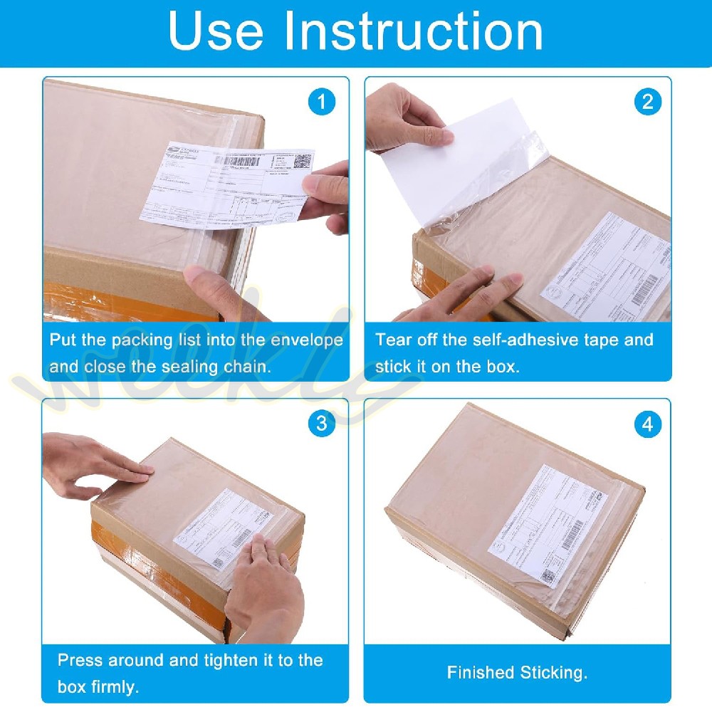 Clear Adhesive Packing List Envelopes 4.5×5.5 7.5×5.5 6×9 Enclosed Slip Pouches