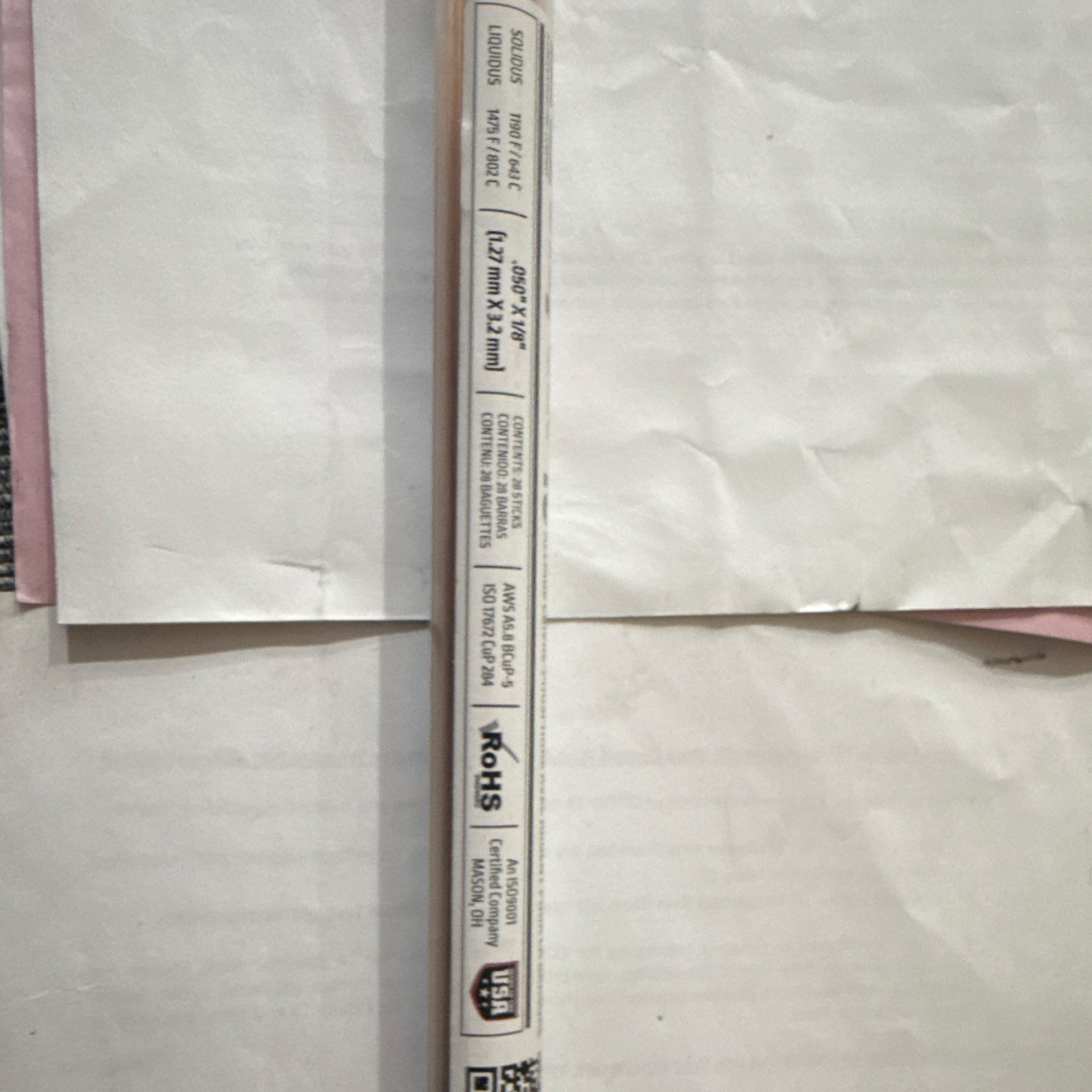 Harris Stay-Silv 15 Silver Brazing Rod BCuP-5 ASB-8 14 3/4 in