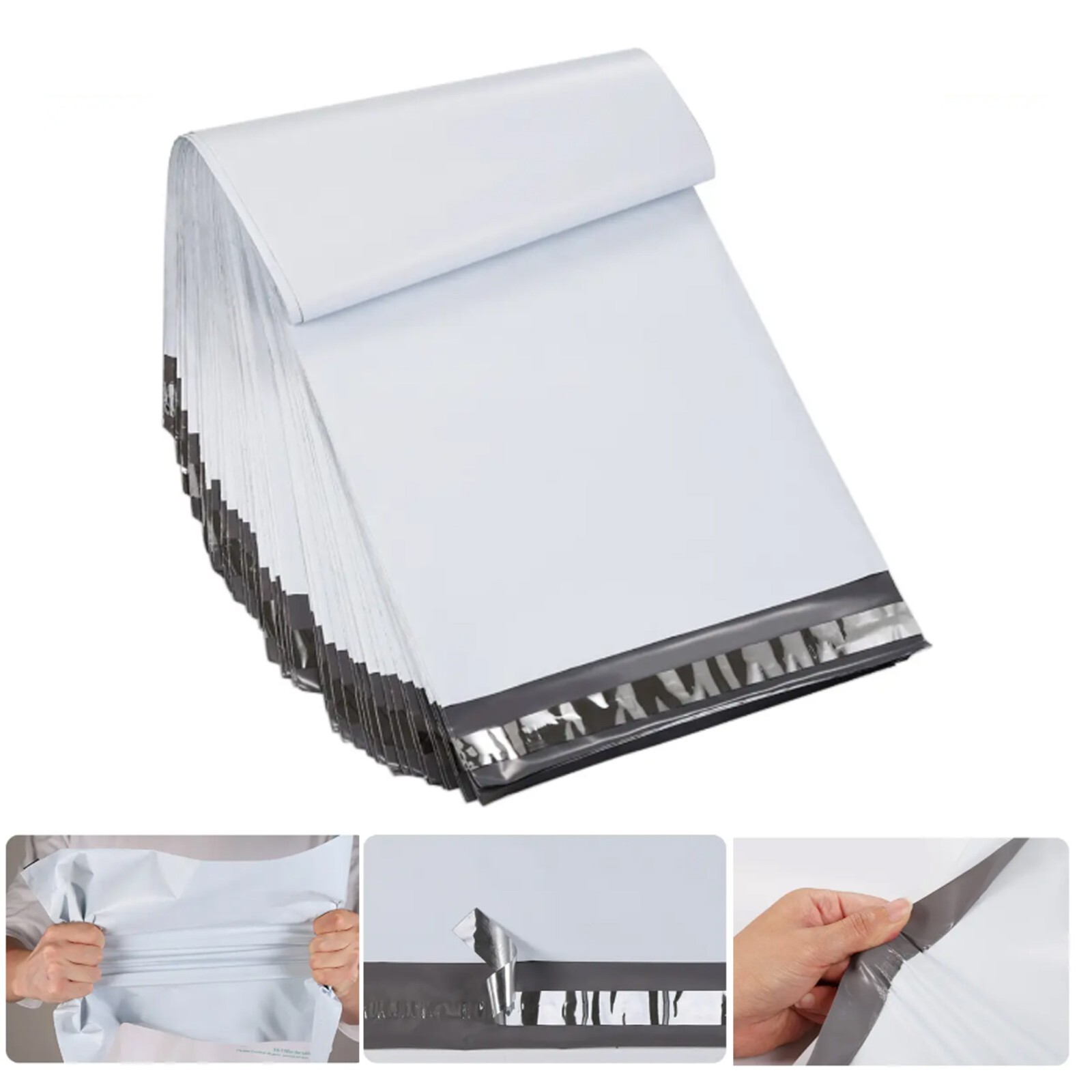 Poly Mailers 2.5 Mil White Heavy Duty Shipping Bag 6×9 10×13 12×15 14.5×19
