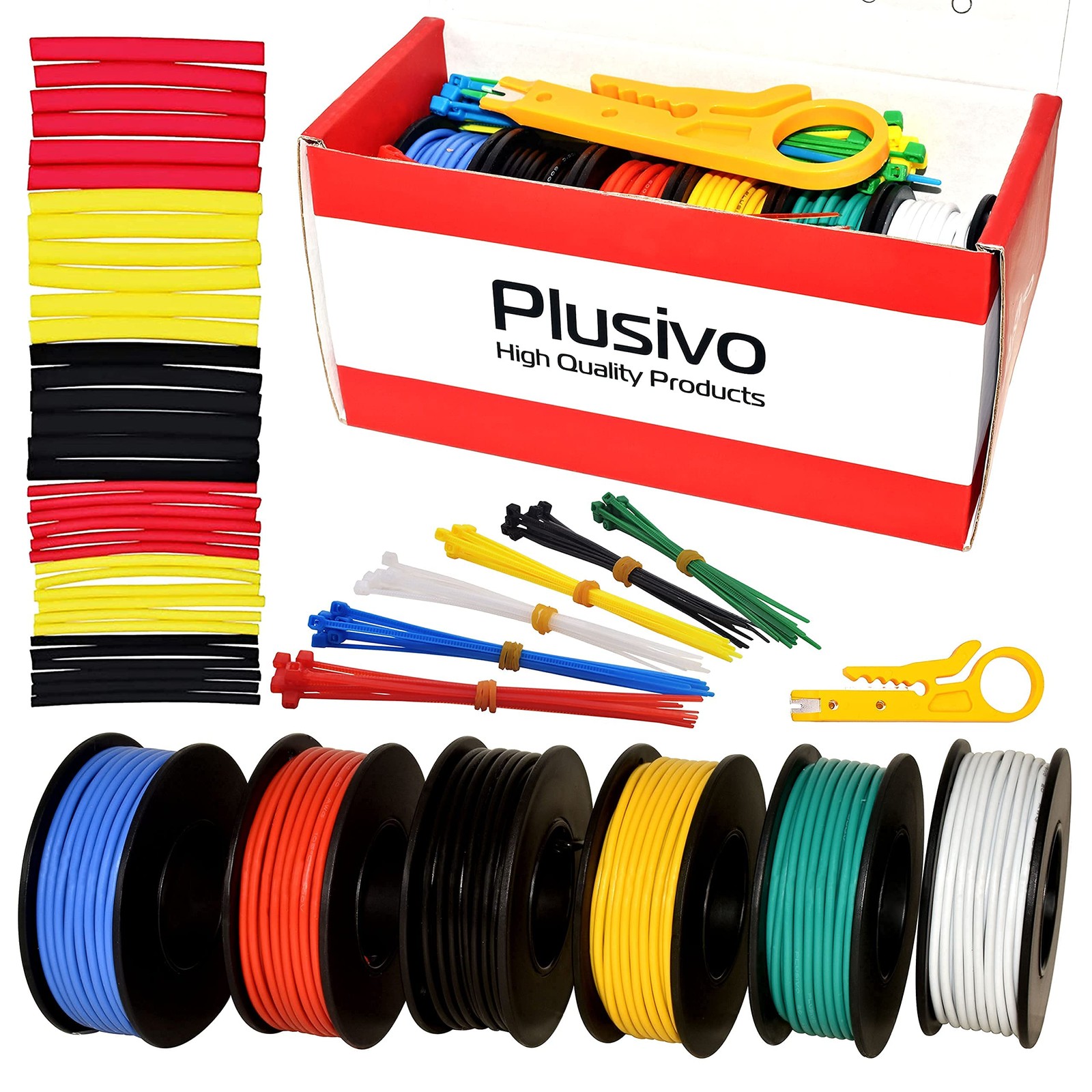 20 AWG Solid Core Wire Kit – 20 Gauge PVC Coated Copper Wires PreTinned 23ft …