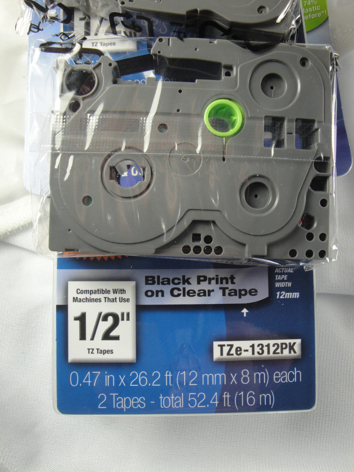 2 PACK Brother P-Touch TZe-131 BLACK ON CLEAR Label Tape / Ptouch TZ131 ORIGINAL