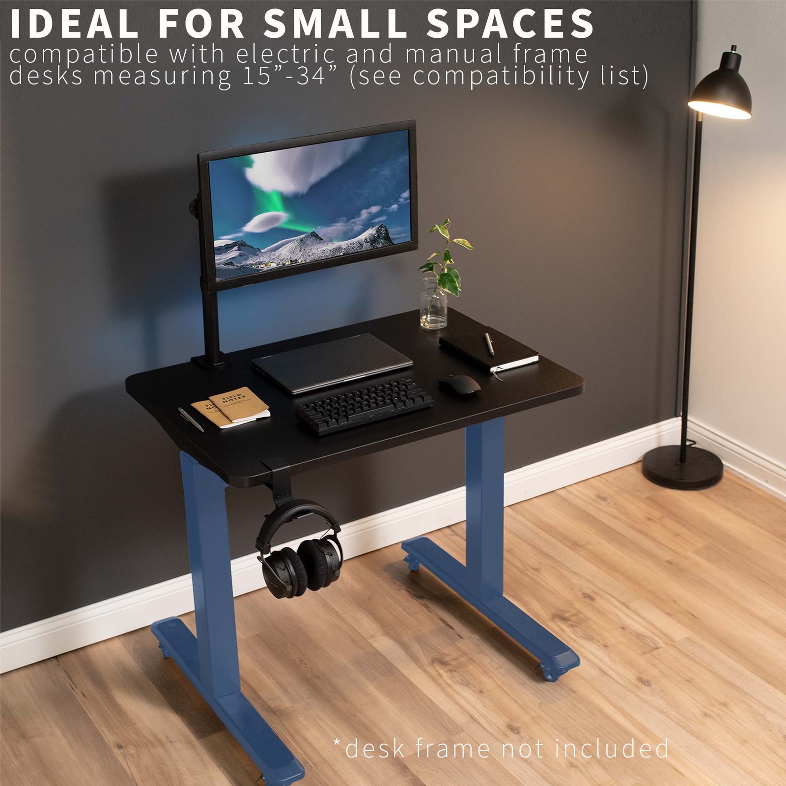 VIVO Black 36 x 24 inch Universal Table Top for Sit to Stand Desk Frames