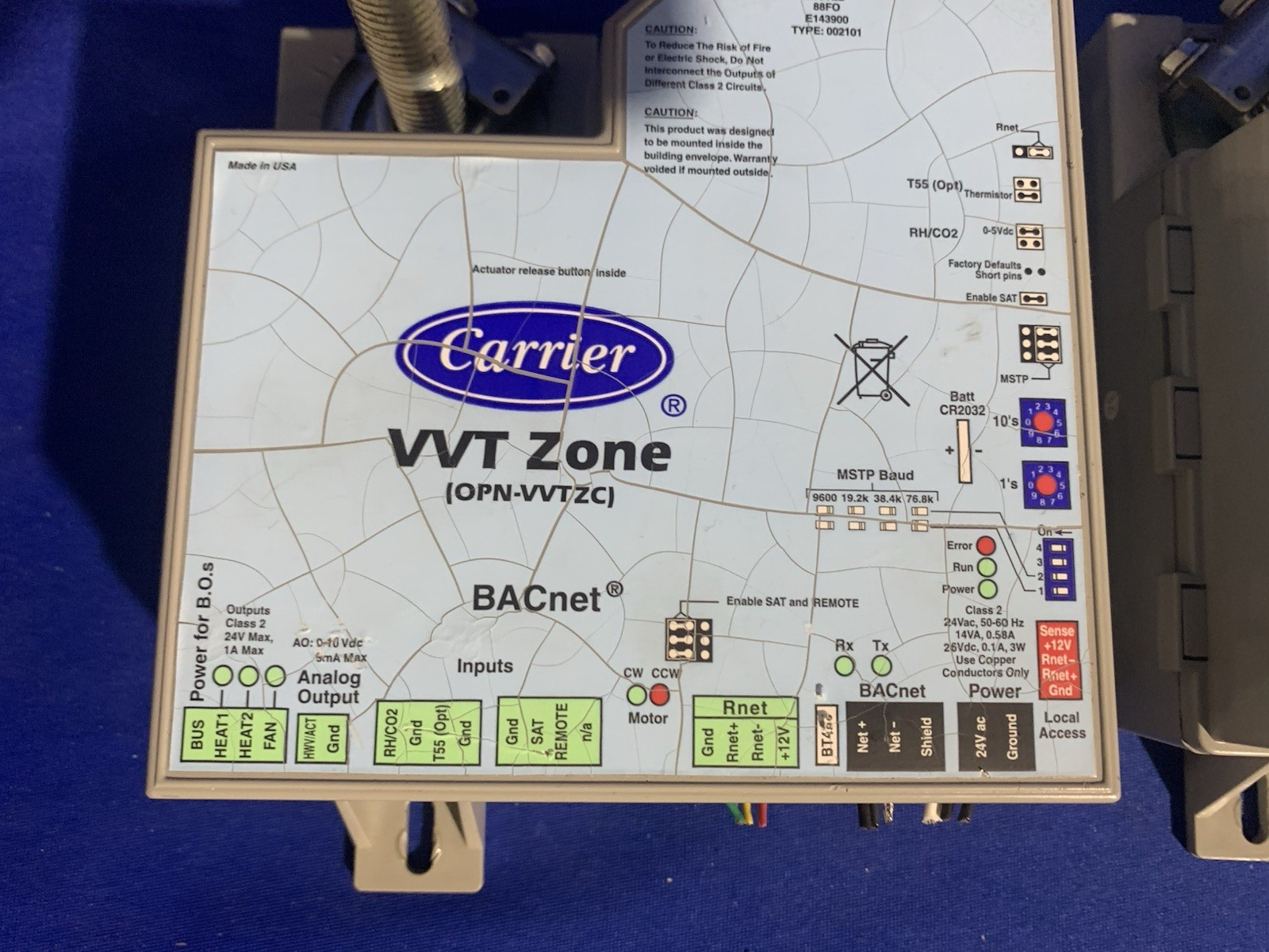 Carrier VVT Zone OPN-VVTZC BACnet Controller – Lot of 2 – Untested – Please Read