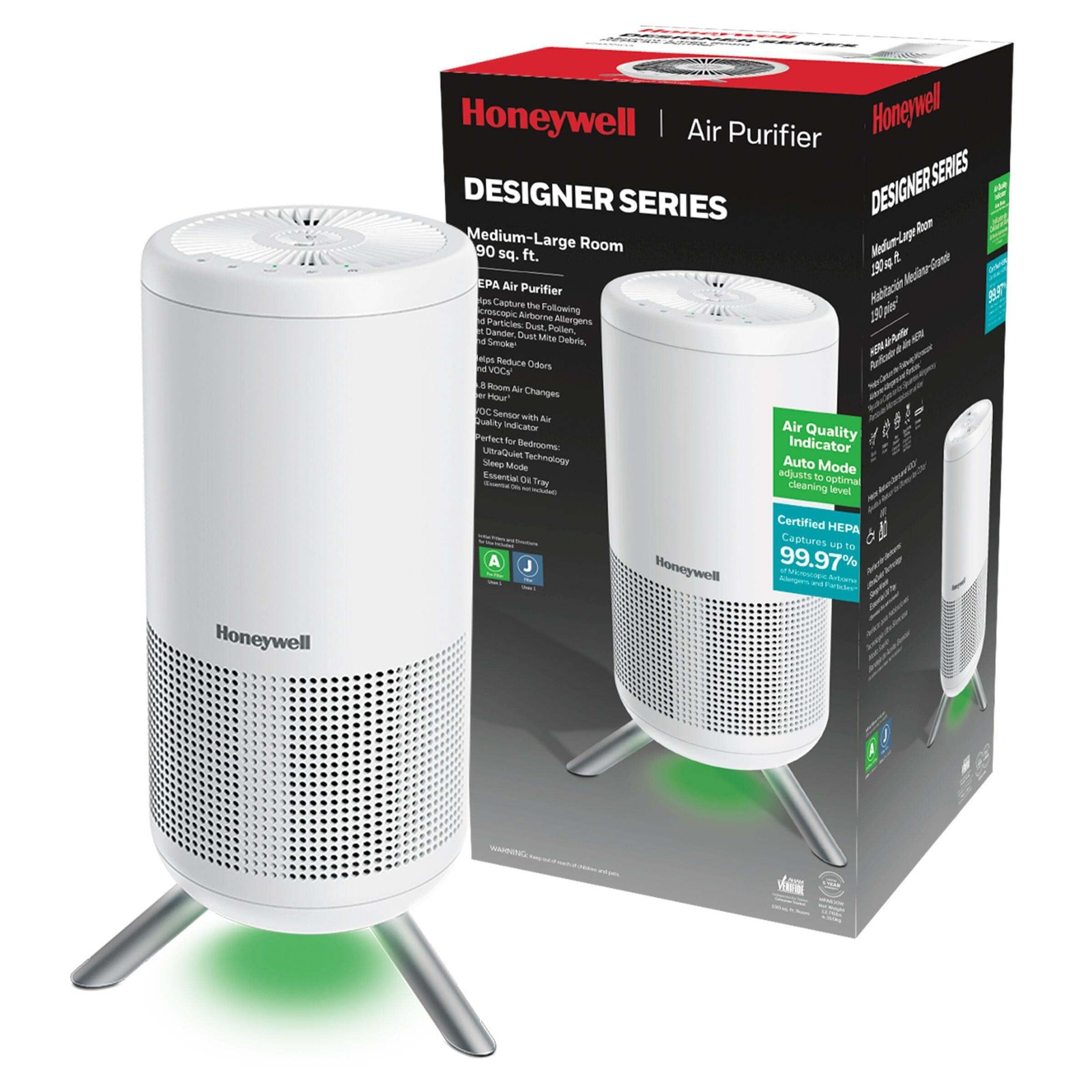 Honeywell HEPA Air Purifier for Home, 900 Ft² Rooms in 1 Hour, Desi… Fast