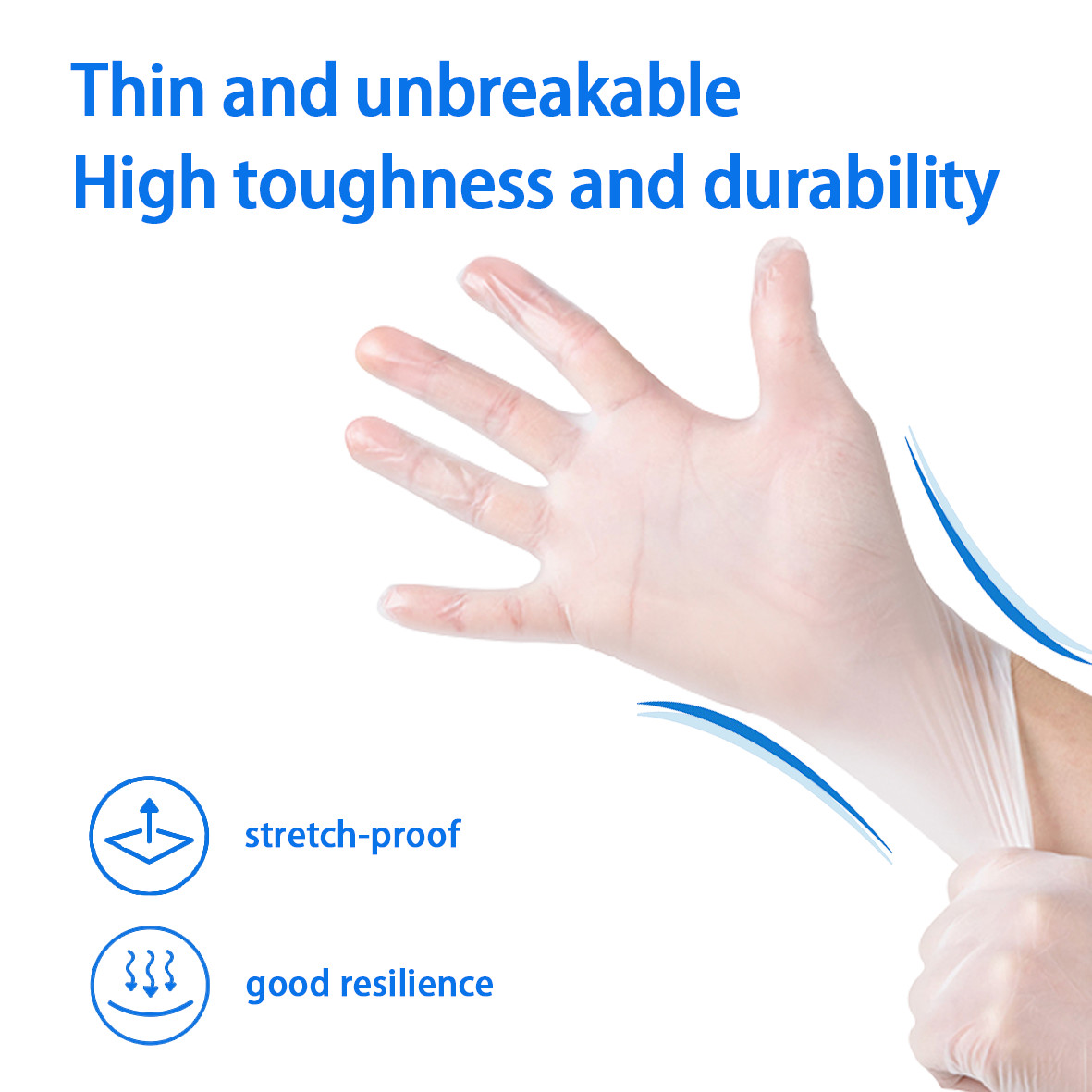 400Pcs(2Box) Disposable TPE Gloves Clear BPA Free Save More for Kitchen Cooking