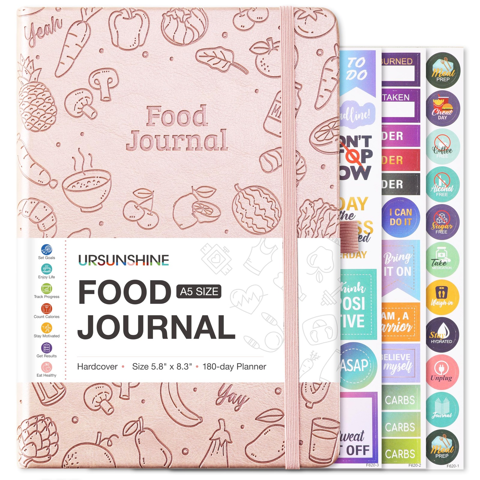 Food Journal 5.8″ x 8.3″ 6 Months Meal Planner for Weight Loss & Diet