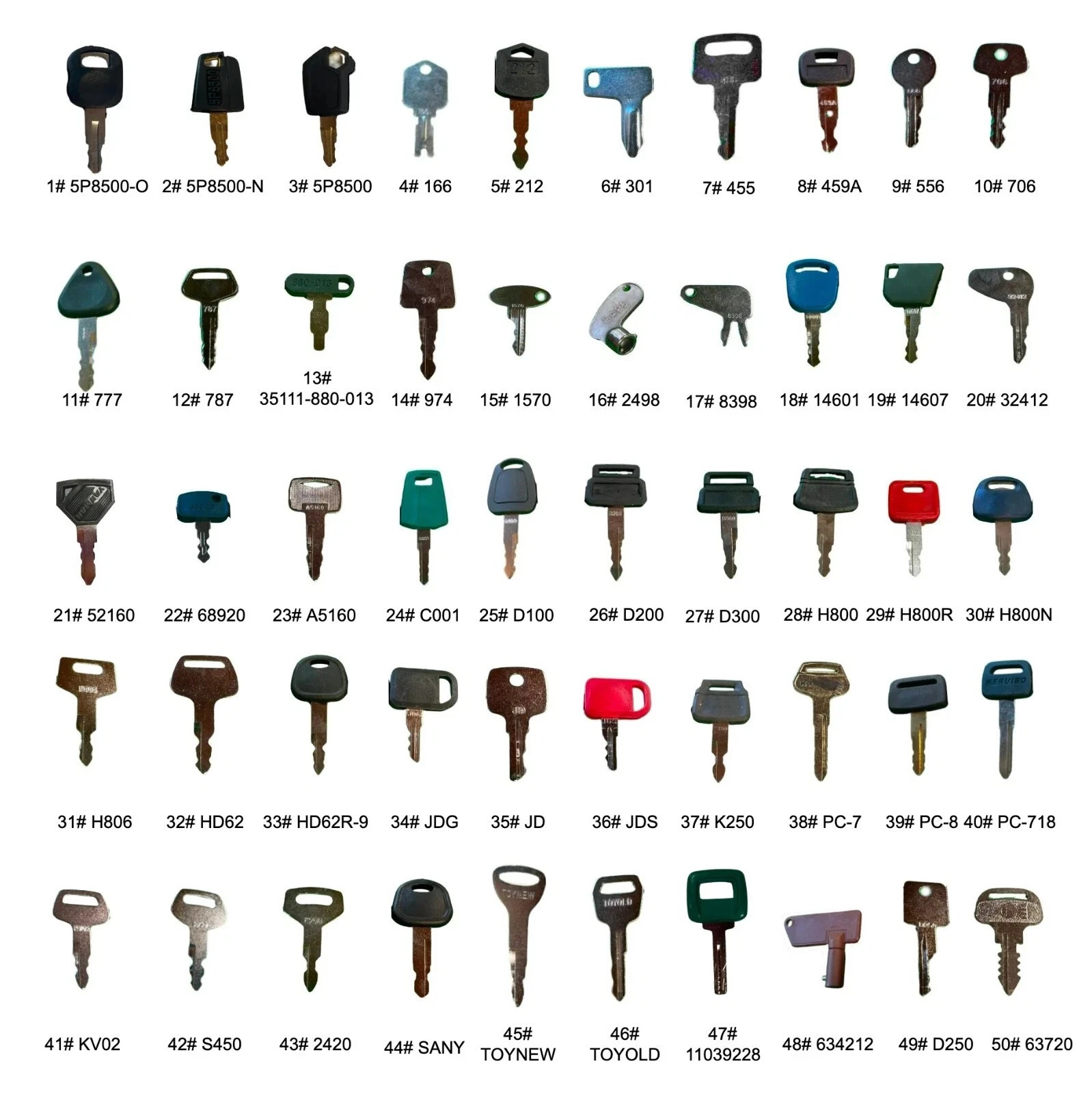 10PK FITS Mitsubishi CATERPILLAR CAT Forklift Ignition Keys 91A07-01910 or A5160