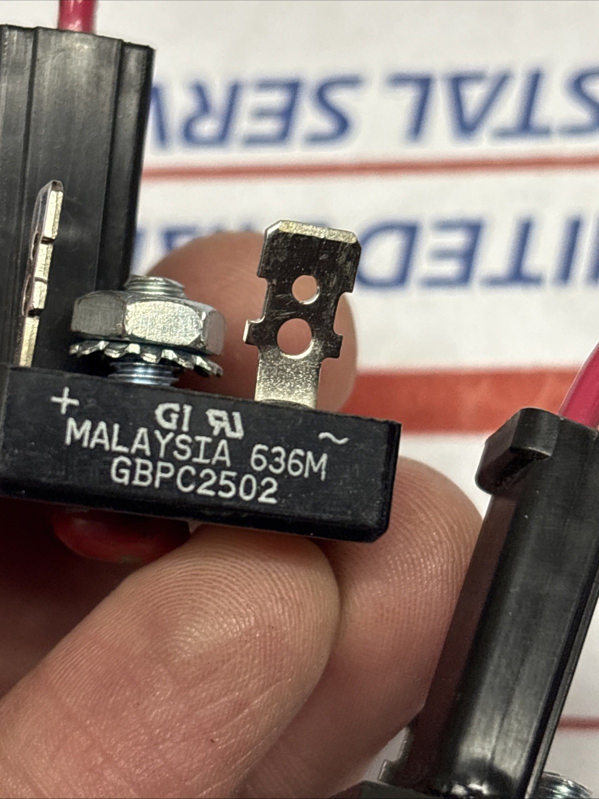 Lot Of 2 GBPC2502 Bridge Rectifier 3 Pole Malaysia 636M + Cable + Connectors
