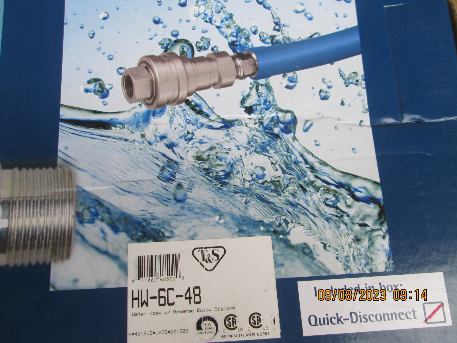 T&S Safe-T-Link Water Appliance Hose 3/8″ x 48″ Quick Disconnect HW-6C-48