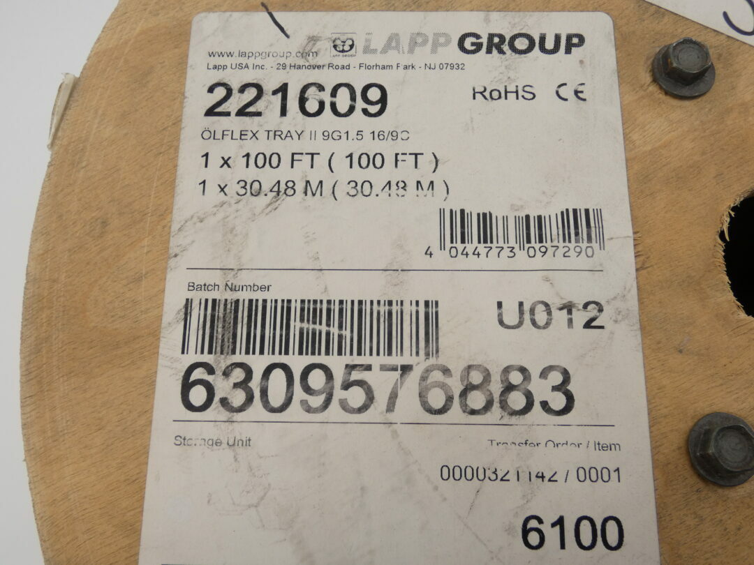 *100 Ft.* 221609 OLFLEX Flex Tray II Cable 9G1.5 16AWG/9C – NEW Surplus!
