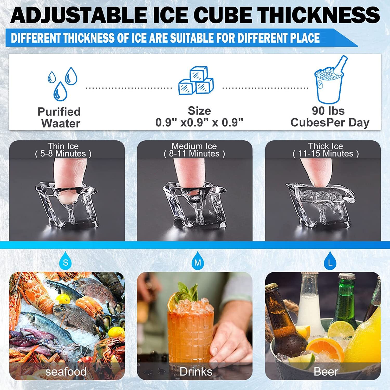 110lb Built-in Commercial Ice Maker Stainless Steel Bar Restaurant Cube Machine