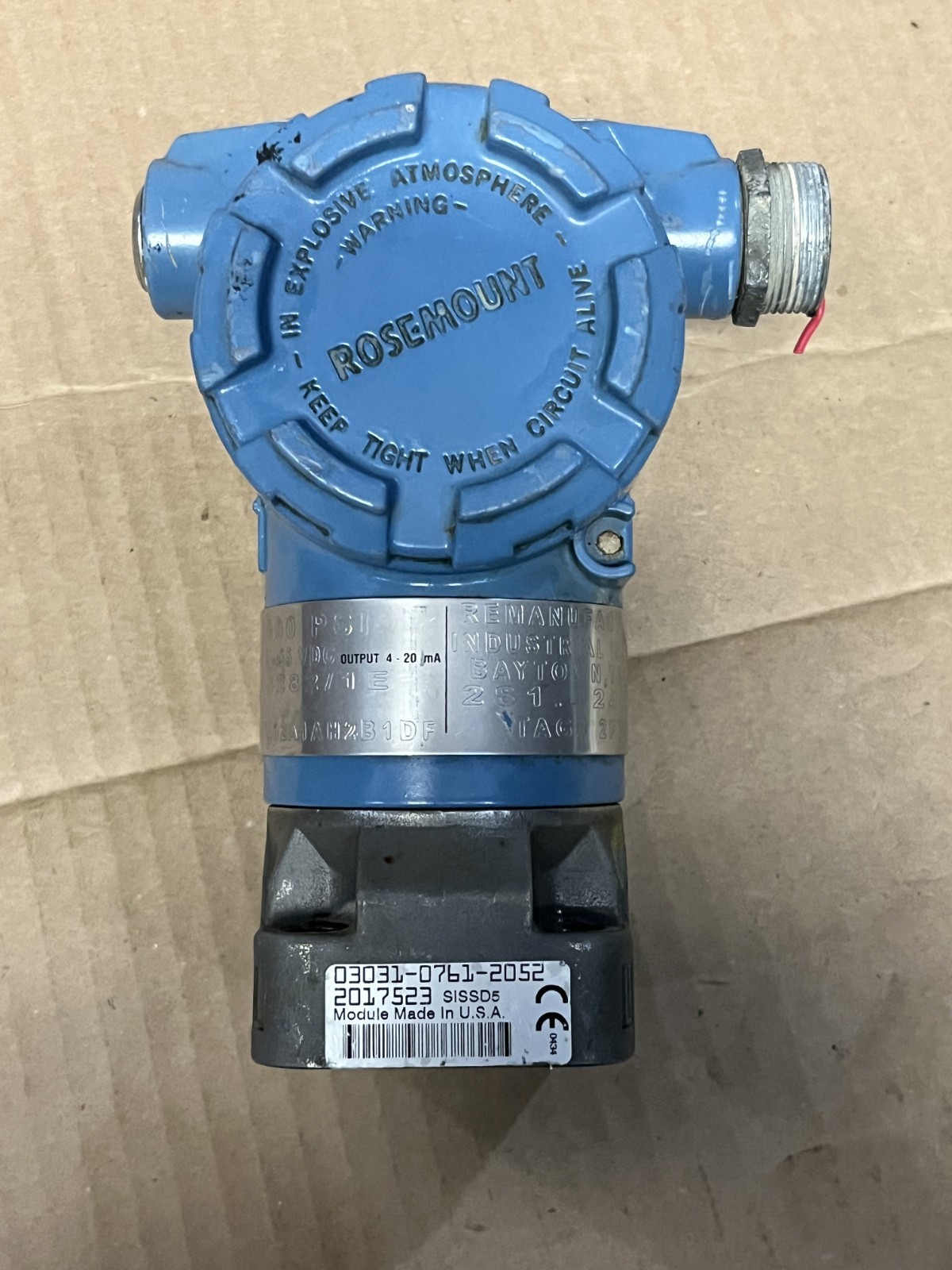 ROSEMOUNT 3051-CG5A02A1AH2B1DF PRESSURE TRANSMITTER 2000 psi