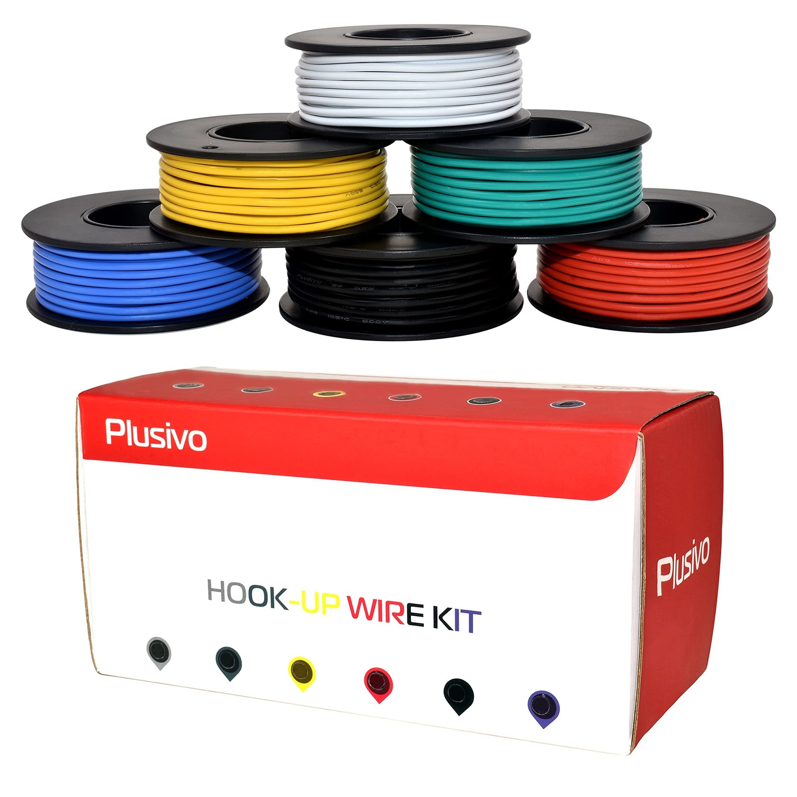 20 AWG Solid Core Wire Kit – 20 Gauge PVC Coated Copper Wires PreTinned 23ft …