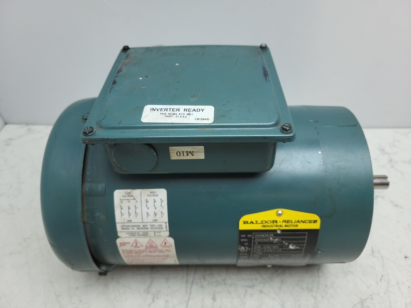 Baldor VUHM3538 .5 Hp 1740 Rpm 3Ph 60Hz 56C TEFC Industrial Motor Used