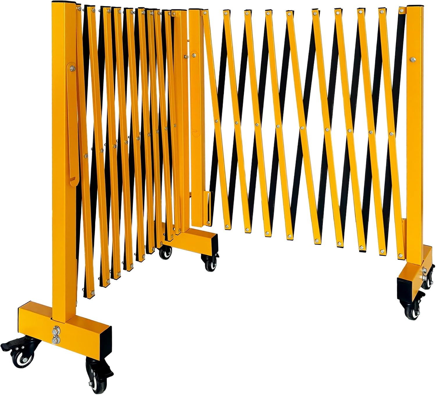 11.5FT Expandable Barricade Gate, Expandable Metal Barricade Gate Alloy Fence wi